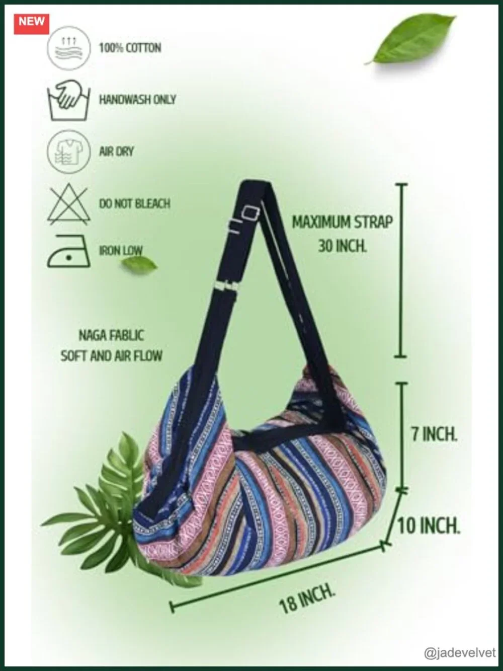 Large Handmade Boho Hobo Crossbody Bag Shoulder Bag Travel Messenger